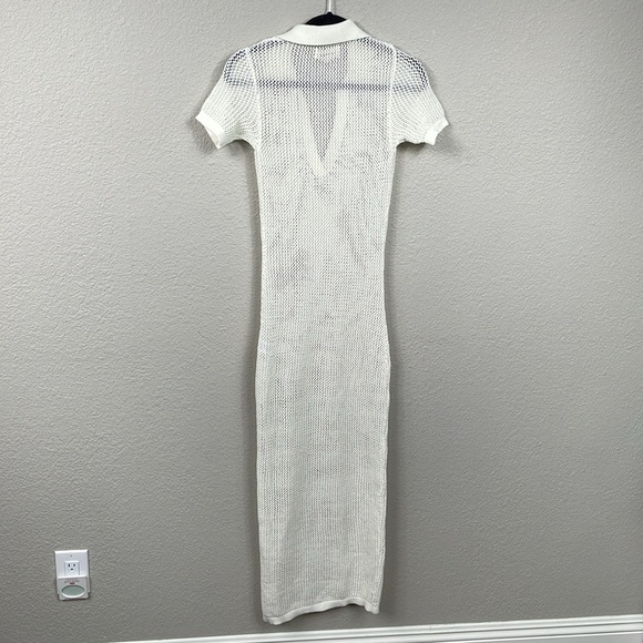 New L Space Sydney Cover Up Crochet Knit Maxi Polo Dress Swim White Sz XS - Picture 7 of 14